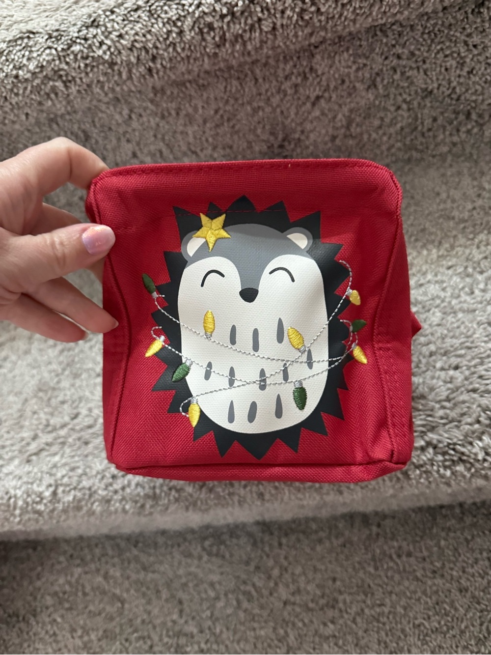 31 Gifts Kids Red Hedgehog Pouch - Cute Holiday Accessory